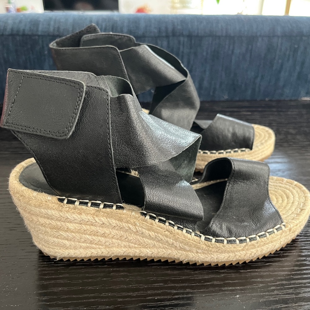 Eileen Fisher Willow Platform Wedge Espadrille Sandals